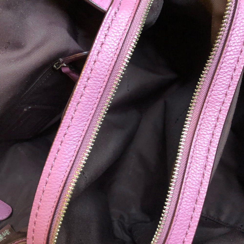Coach Orchid Pink Leather and Suede Women's Bag - Picture 5 of 16